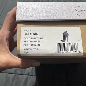 Jessica Simpson Pewter Multi Glitter Heels